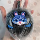 Брелок из меха и полимерной глины