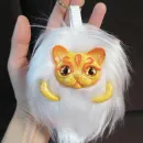 Брелок из меха и полимерной глины