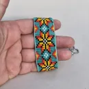 Этнический браслет из бисера с обережной, солярной символикой