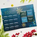Открытка с 4 шоколадками Календарь 2026 Новый год