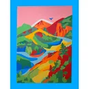 Картина из цветной бумаги "Горы"