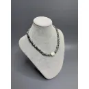 Чокер из гематита с крупной барочной жемчужиной