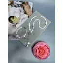 Комплект украшений колье и браслет перламутра и гематита