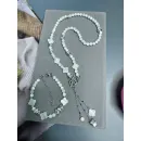 Комплект украшений колье и браслет перламутра и гематита