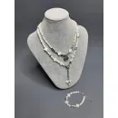 Комплект украшений Чокер из натурального перламутра и гематита, с подвеской с бабочкой и браслет