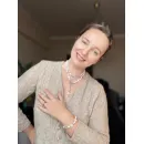 Комплект украшений Чокер из натурального перламутра и гематита, с подвеской с бабочкой и браслет