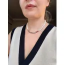 Чокер из натурального перламутра и родонита