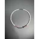 Чокер из натурального перламутра и родонита