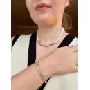 Чокер из натурального перламутра и родонита