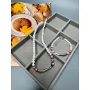 Комплект украшений Чокер из натурального перламутра и родонита и браслет