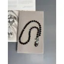 Колье из натурального черного оникса, подвеска барочная жемчужина