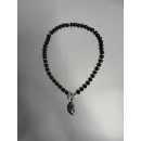 Колье из натурального черного оникса, подвеска барочная жемчужина