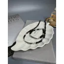 Комплект украшений Чокер из натурального агата и гематита с металлической вставкой и браслет