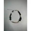 Браслет из натурального агата и гематита