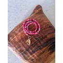 Колье из натурального арбузного кварца с крупным кулоном