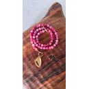 Колье из натурального арбузного кварца с крупным кулоном