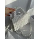 Сумка из акриловых бусин ежевика и имитация жемчуга