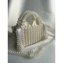 Сумка из акриловых бусин ежевика и имитация жемчуга