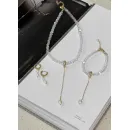 Комплект украшений из ювелирного стекла с отливом и натуральным жемчугом