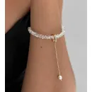 Комплект украшений из ювелирного стекла с отливом и натуральным жемчугом