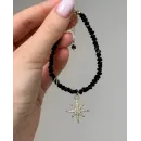 Комплект украшений из чёрного ювелирного стекла