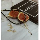 Комплект украшений из чёрного ювелирного стекла