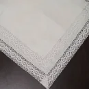 Льняная салфетка 45х45 см с кружевом по краю. Ручной крой. Комплект 4 шт.