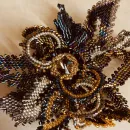 Брошь из японского бисера и страз" Чародейка -2"