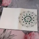 Обложка для паспорта из натуральной кожи белая с зелеными стразами