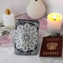 Обложка для паспорта из натуральной кожи "Зимние сумерки"