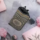 Чехол для очков из натуральной кожи с кистью "Гармония в золоте"