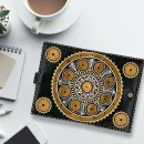 Портмоне. Обложка для документов/автодокументов "Денежная мандала" из натуральной кожи