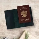 Обложка для паспорта из натуральной кожи "Зимние сумерки"