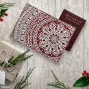 Обложка на паспорт из натуральной кожи "Снежные рубины"