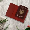 Обложка на паспорт из натуральной кожи "Снежные рубины"