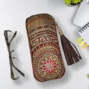 Чехол для очков из натуральной кожи с кистью "Осенний комплемент"