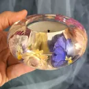 Большой подсвечник с цветами для чайной свечи