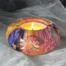 Большой подсвечник с цветами для чайной свечи