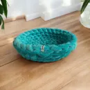 Лежанка круглая вязаная для кошек и собак мелких пород