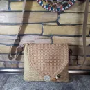 Сумочка через плечо бежевая ручной работы Ессентуки