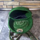 Сумочка через плечо зеленая вязаная ручной работы Ессентуки