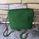 Сумочка через плечо зеленая вязаная ручной работы Ессентуки