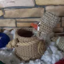 Снеговик корзинка связанная крючком ручной работы Ессентуки