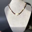 Чокер из алмазного стекла с крупной жемчужиной майорка и натуральным культивированным речным жемчугом