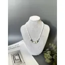 Колье с крупным необработанным флюоритом и перламутром