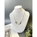 Колье с крупным необработанным флюоритом и перламутром