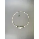 Колье с крупным необработанным флюоритом и перламутром