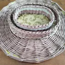 Вазочка плетеная под конфеты и восковые свечи