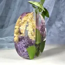 Ваза с колбой для одного цветка с настоящей сиренью внутри