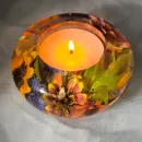 Большой подсвечник с цветами для чайной свечи